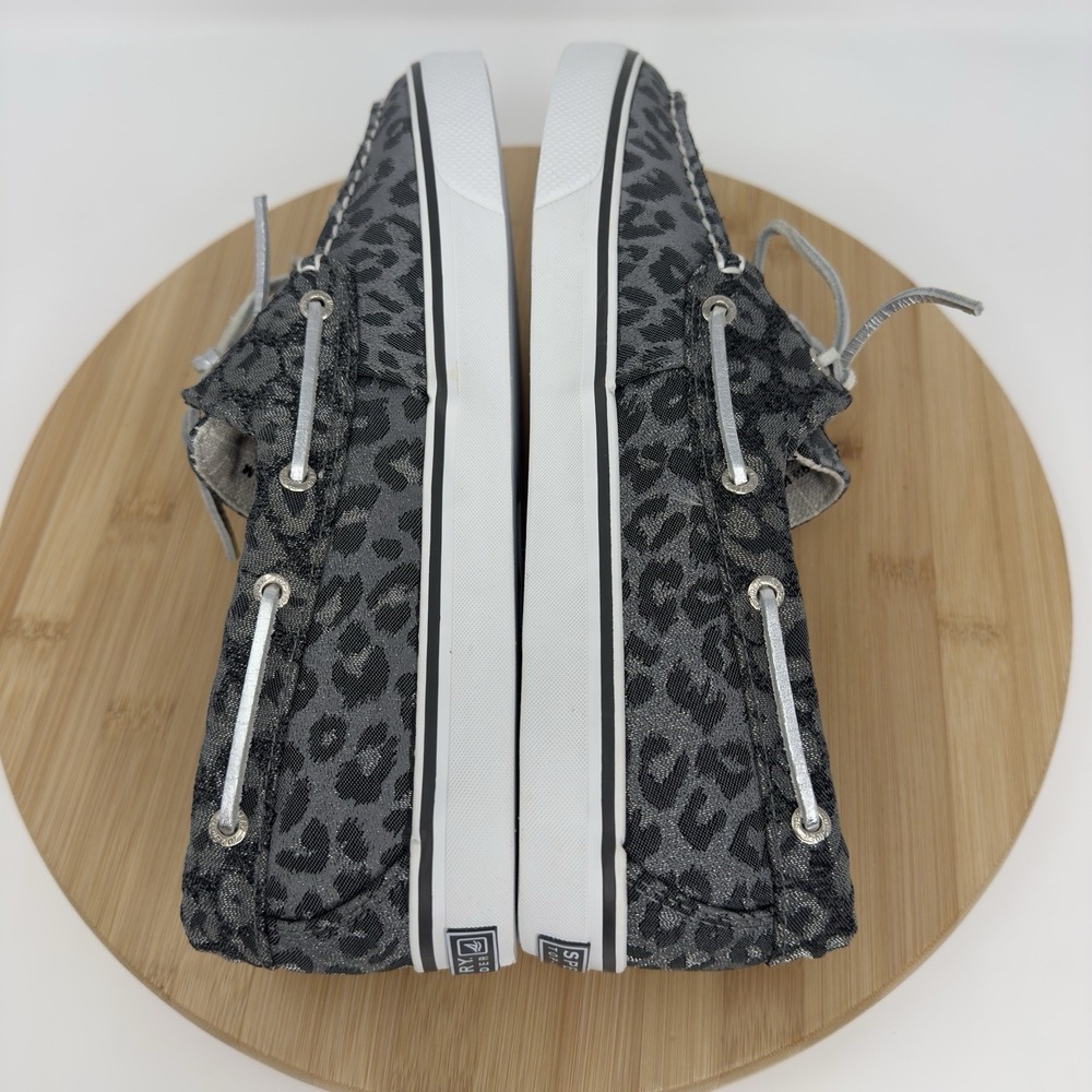 Sperry Top-Sider Shoes Womens Size 9.5 Gray Leopard Print Boat Shoe Flats - Picture 8 of 10